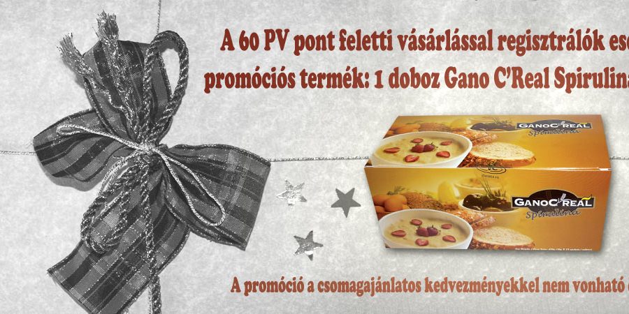 Ajándék Gano Excel Spirulina zabpehely a 60 PV pont fölötti vásárlással regisztrálóknak