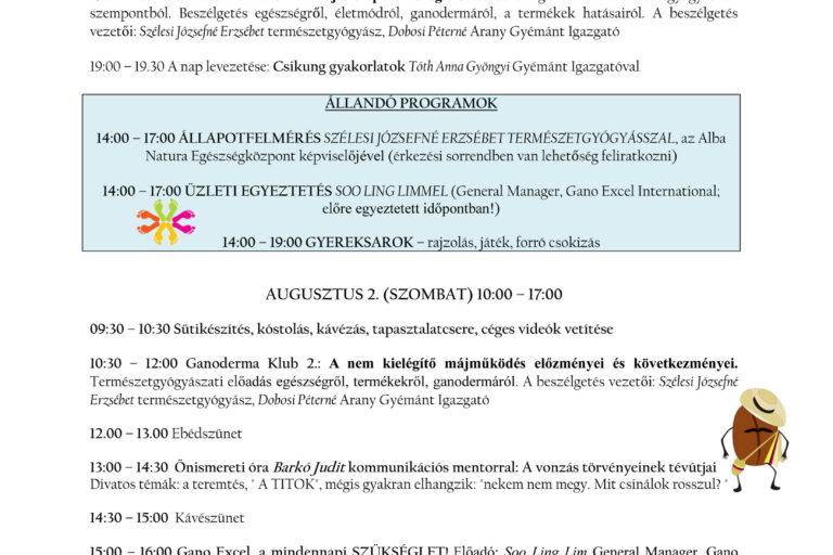 Gano Excel Nyári Napok Program