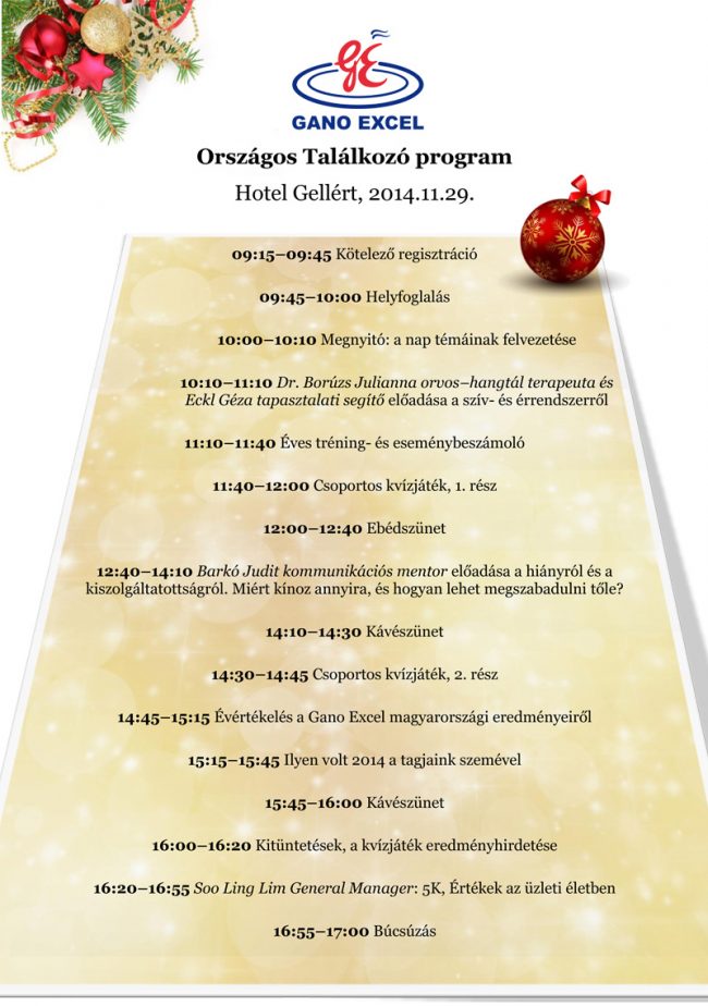 Országos Találkozó programterv 2014.11.29