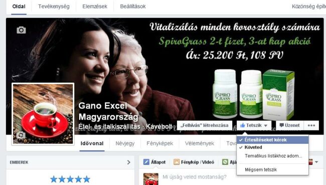 Facebook értesítés