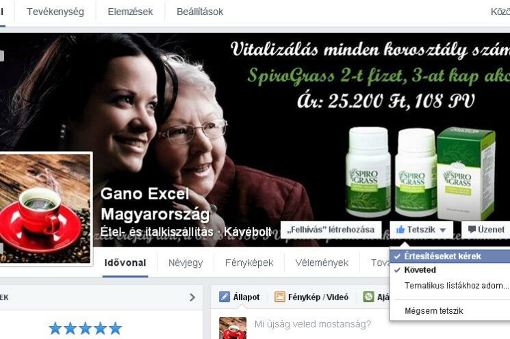 Facebook értesítés