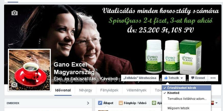 Facebook értesítés